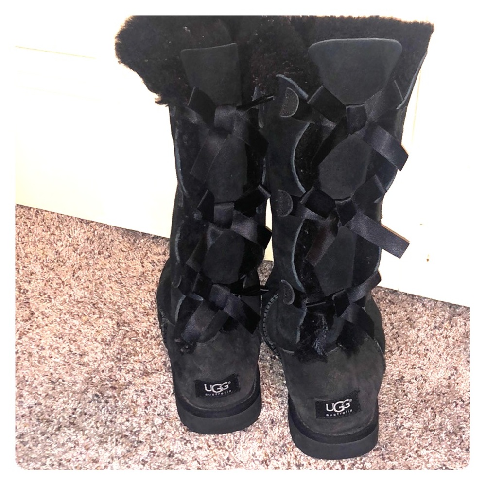 Ugg Black Bailey Bow Tall
